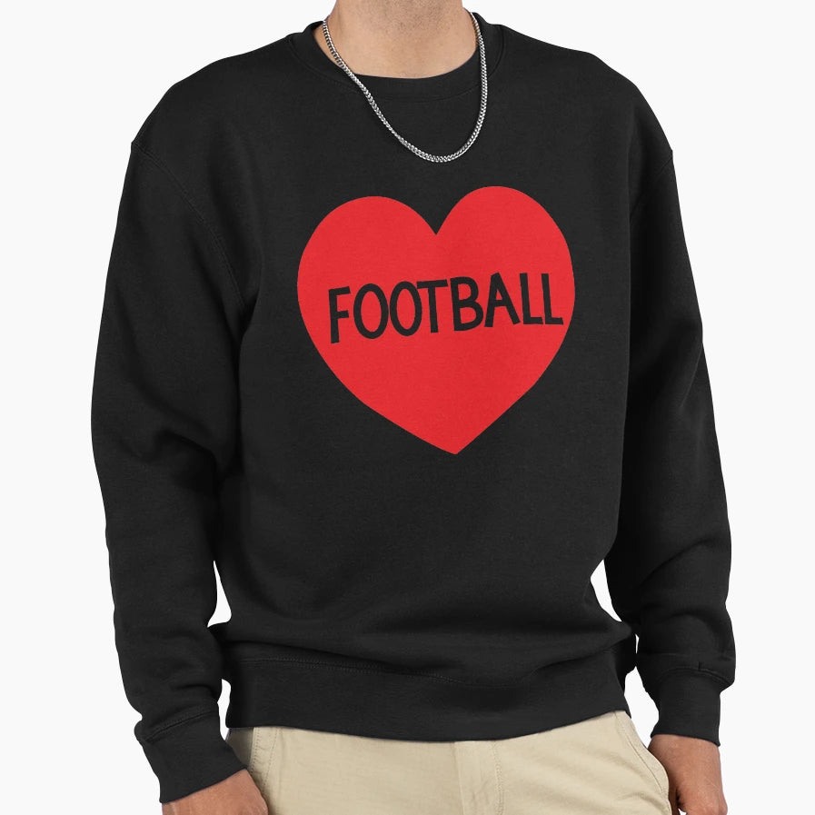 Love Football Heart Sweatshirt - Aesthetic Graphic Unisex - T-Shirt, Sweatshirt, Hoodie