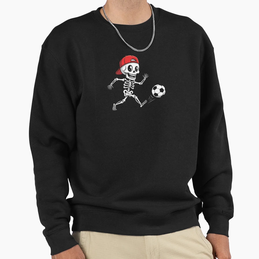 Skeleton Soccer Halloween Costume Sweatshirt - Graphic Print for Adults - T-Shirt, Sweatshirt, Hoodie