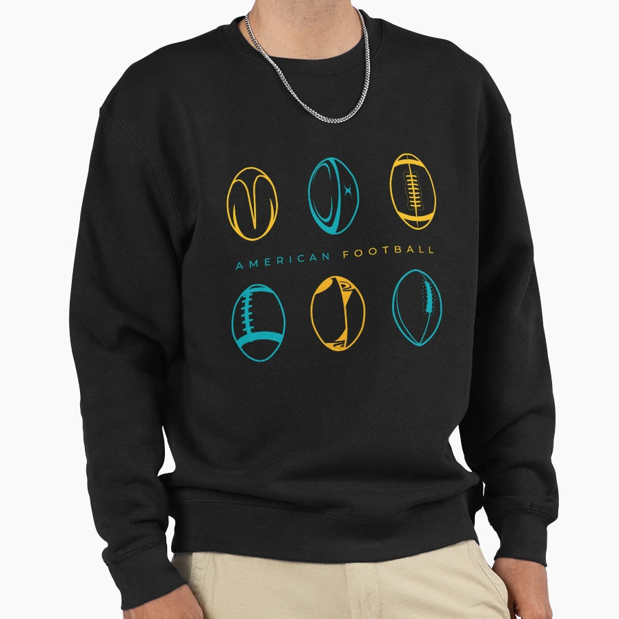 American Football Rugby Gridiron Sweatshirt - Fun Novelty Design Unisex - T-Shirt, Sweatshirt, Hoodie