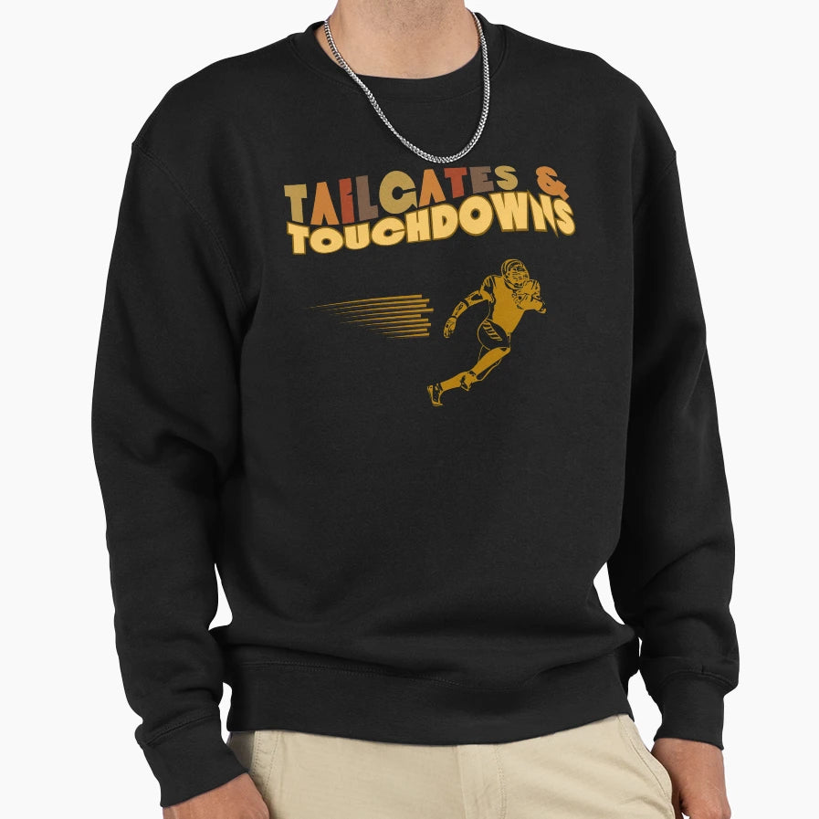 Tailgates Touchdowns Football Fall T-Shirt - Graphic Print for Adults - T-Shirt, Sweatshirt, Hoodie