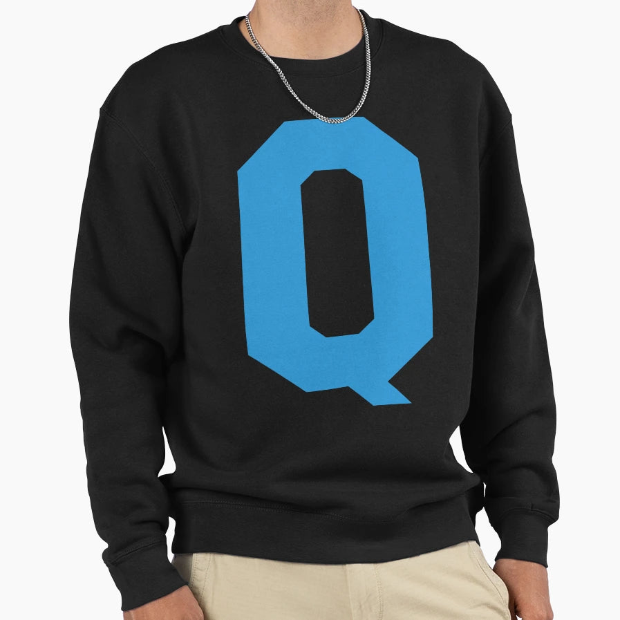 Alphabet Blue Q Sports Letter Q Sweatshirt - Streetwear Style Men Women - T-Shirt, Sweatshirt, Hoodie
