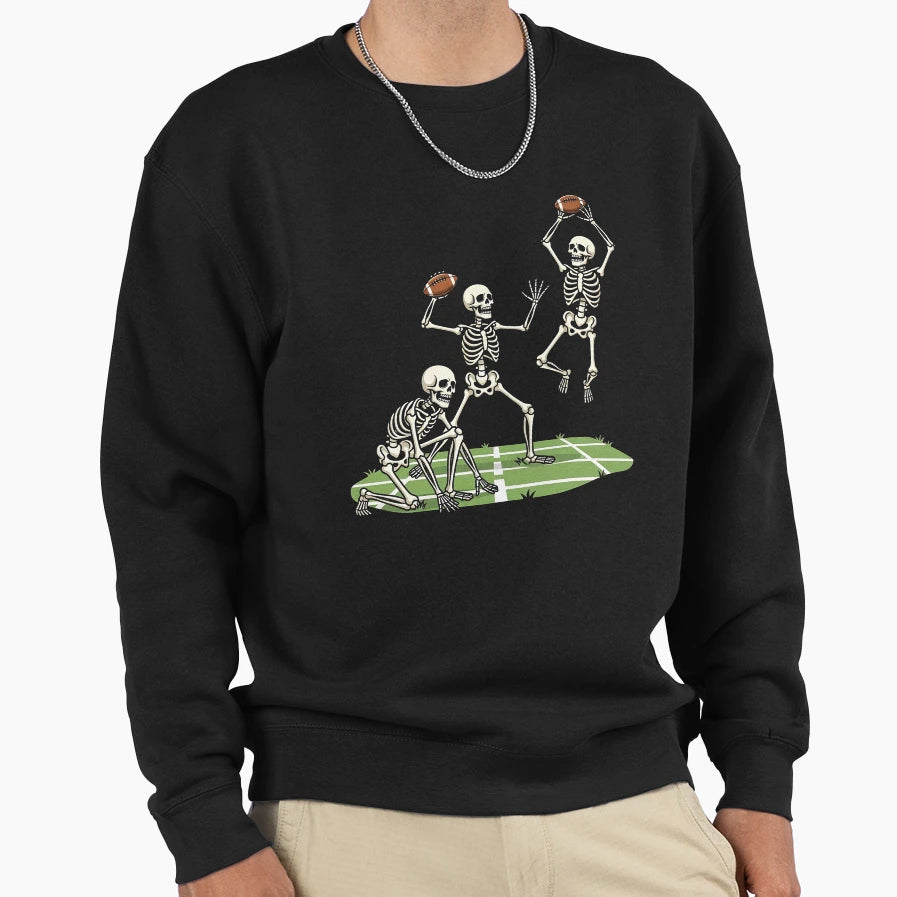 American Football Skeleton Sweatshirt - Novelty Apparel for Adults - T-Shirt, Sweatshirt, Hoodie