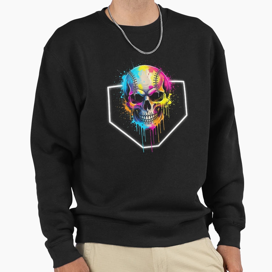 Colorful Splash Baseball Drip Sweatshirt - Streetwear Style for Adults - T-Shirt, Sweatshirt, Hoodie