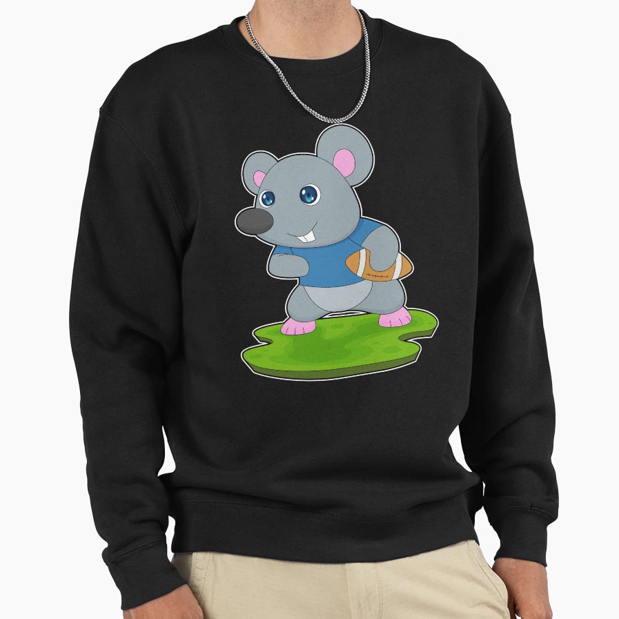 Mouse American Football Sports Sweatshirt - Casual Everyday Wear Unisex - T-Shirt, Sweatshirt, Hoodie