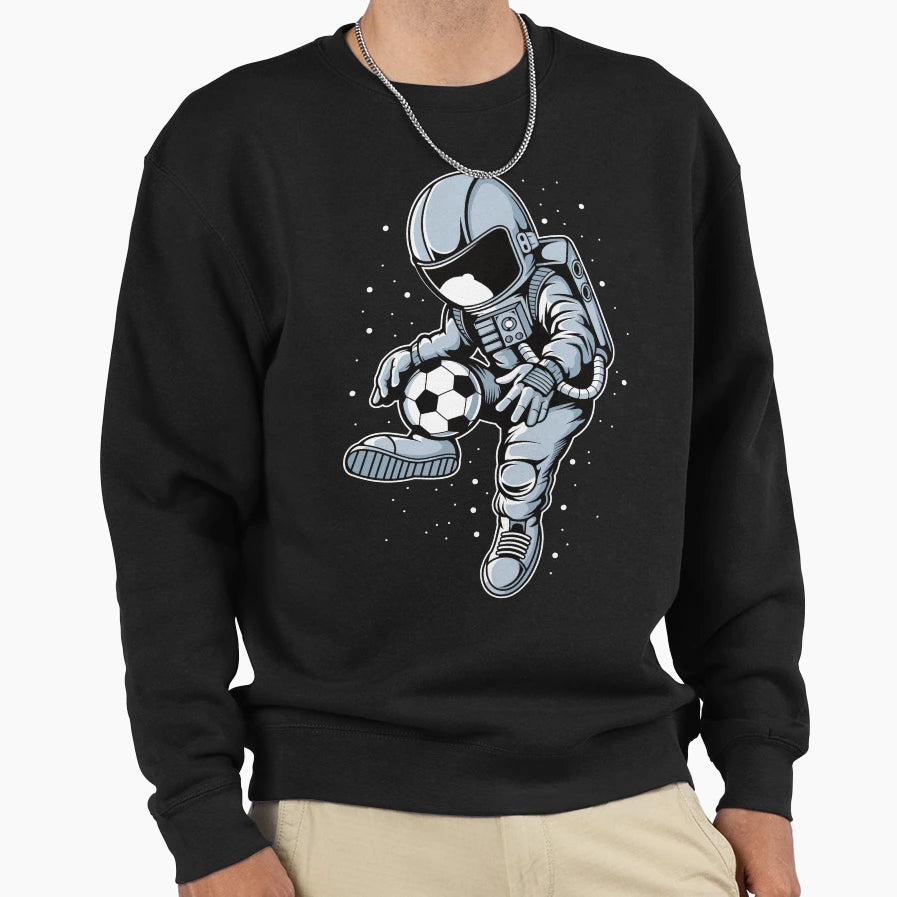 Astronaut Soccer Football Funny Outer Sweatshirt - Graphic Print Unisex - T-Shirt, Sweatshirt, Hoodie