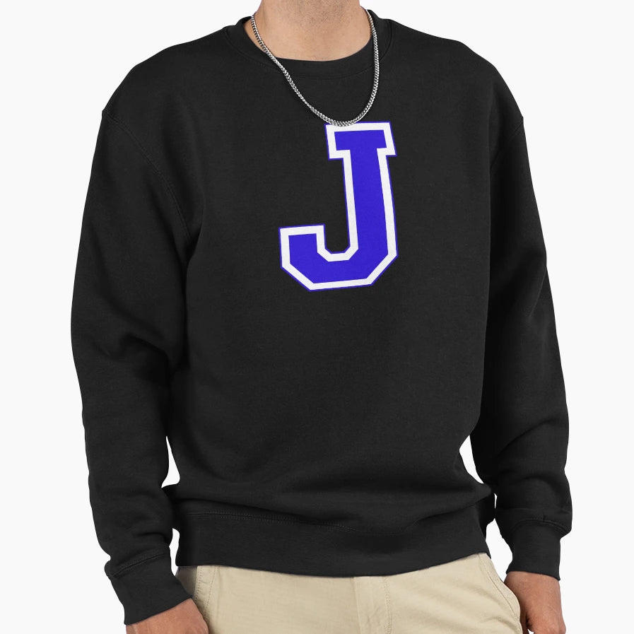 Varsity Letter J Sweatshirt - Unique Graphic Men Women - T-Shirt, Sweatshirt, Hoodie