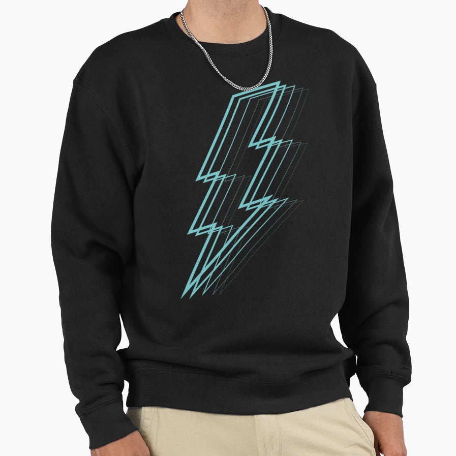 Turquoise Lightning Sweatshirt - Unique Graphic Unisex - T-Shirt, Sweatshirt, Hoodie