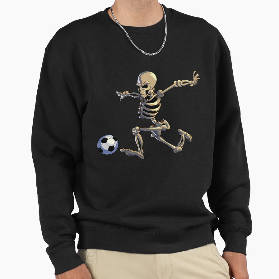 Soccer Skeleton Halloween Soccer Sweatshirt - Minimalist Print for Adults - T-Shirt, Sweatshirt, Hoodie