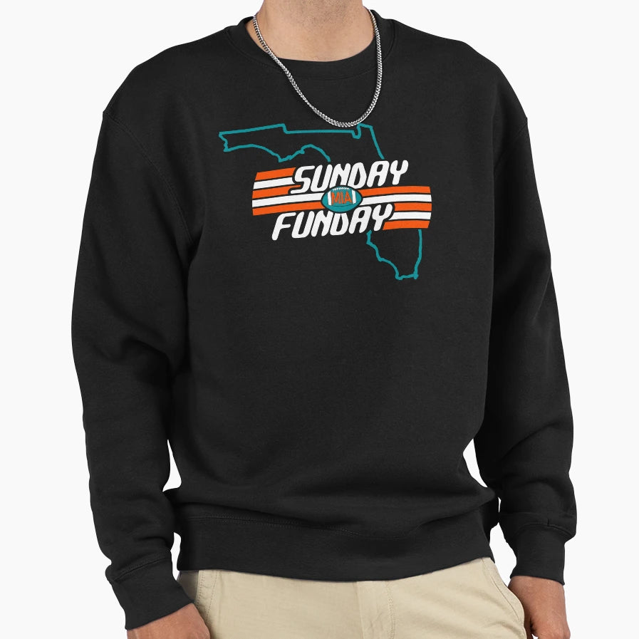 Miami Pro Football Fun Day Sunday Sweatshirt - Minimalist Print Unisex - T-Shirt, Sweatshirt, Hoodie
