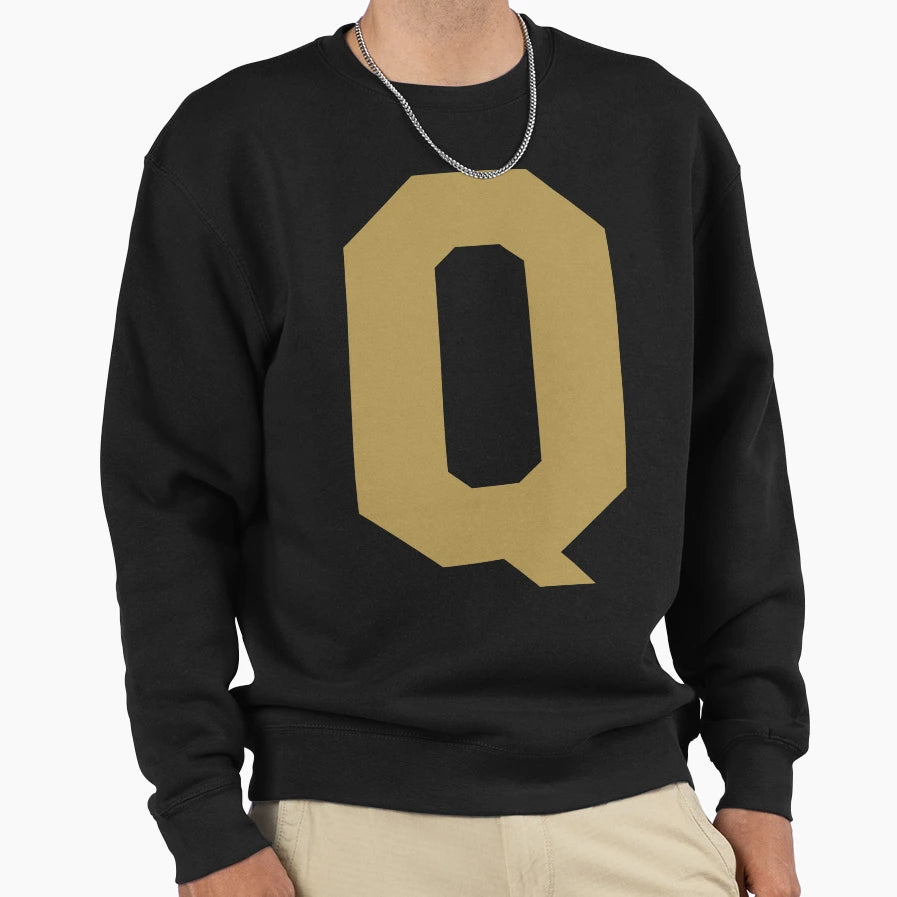 Alphabet Gold Q Sports Letter Q Sweatshirt - Minimalist Print Unisex - T-Shirt, Sweatshirt, Hoodie