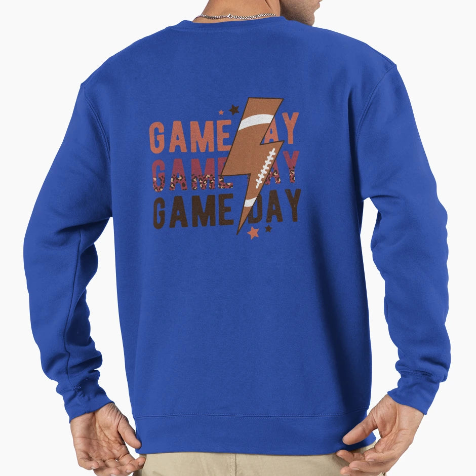 Game Day Football Lightning Bolt Sweatshirt - Novelty Apparel Unisex - T-Shirt, Sweatshirt, Hoodie