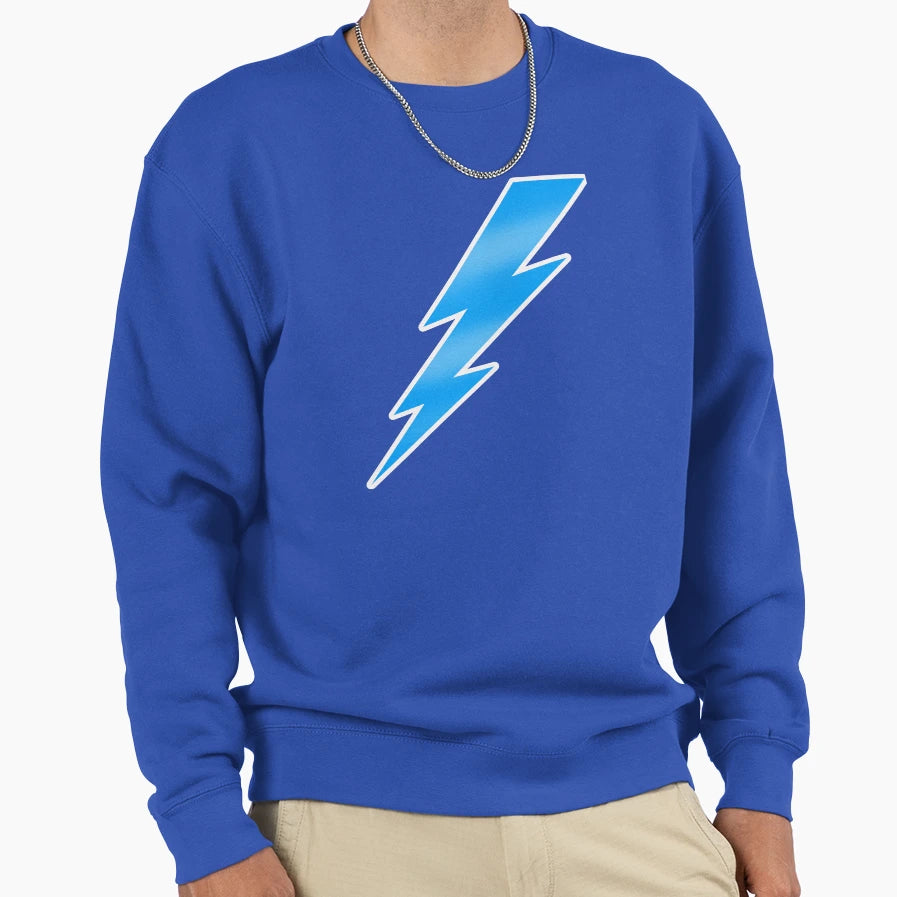 Blue Lightning Bolt Aesthetic Blue Sweatshirt - Minimalist Print Men Women - T-Shirt, Sweatshirt, Hoodie