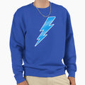 Blue Lightning Bolt Aesthetic Blue Sweatshirt - Minimalist Print Men Women - T-Shirt, Sweatshirt, Hoodie