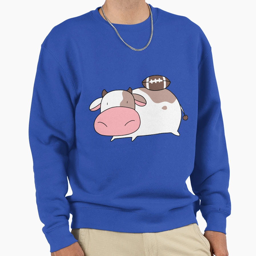 Cow And Football Sweatshirt - Unique Graphic Unisex - T-Shirt, Sweatshirt, Hoodie