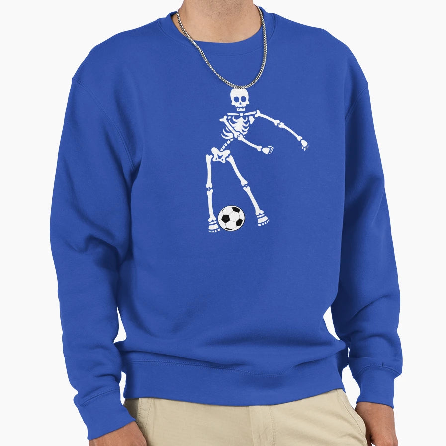 Skeleton Soccer Halloween Tdesign Sweatshirt - Minimalist Print for Adults - T-Shirt, Sweatshirt, Hoodie