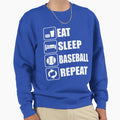 Eat Sleep Baseball Repeat Sweatshirt - Unique Graphic Unisex - T-Shirt, Sweatshirt, Hoodie