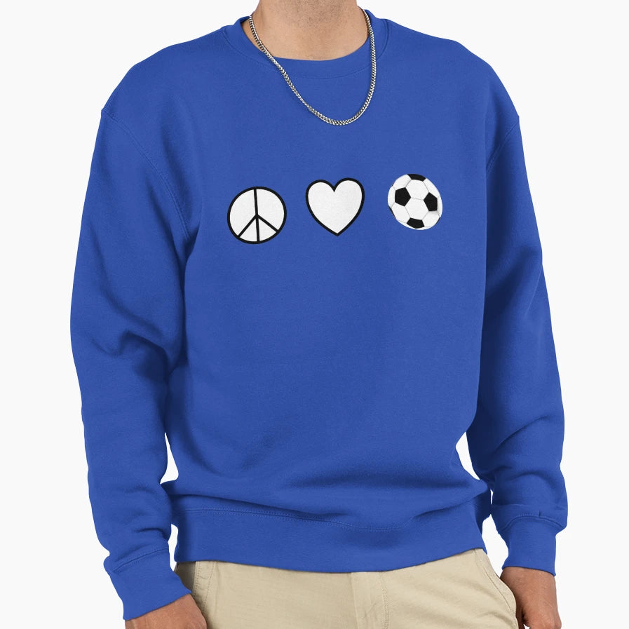 Peace Love And Football Peace Love And Sweatshirt - Unique Graphic Unisex - T-Shirt, Sweatshirt, Hoodie