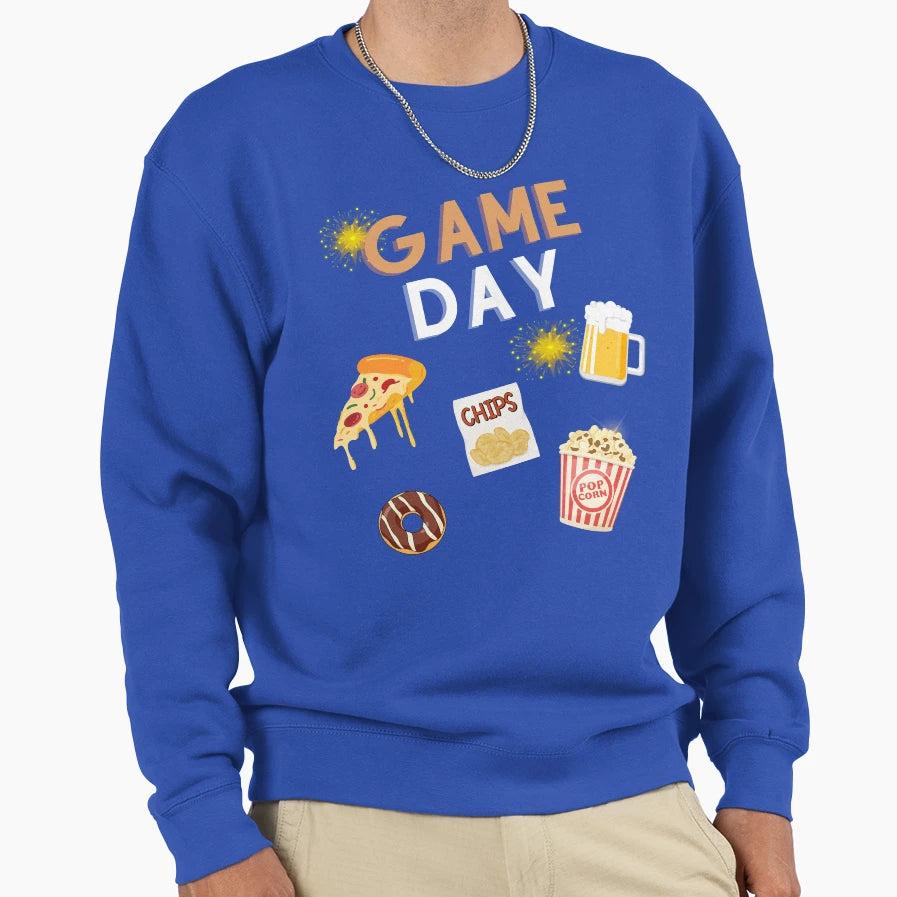 Food And Football Game Day Sweatshirt - Fun Novelty Design for Adults - T-Shirt, Sweatshirt, Hoodie