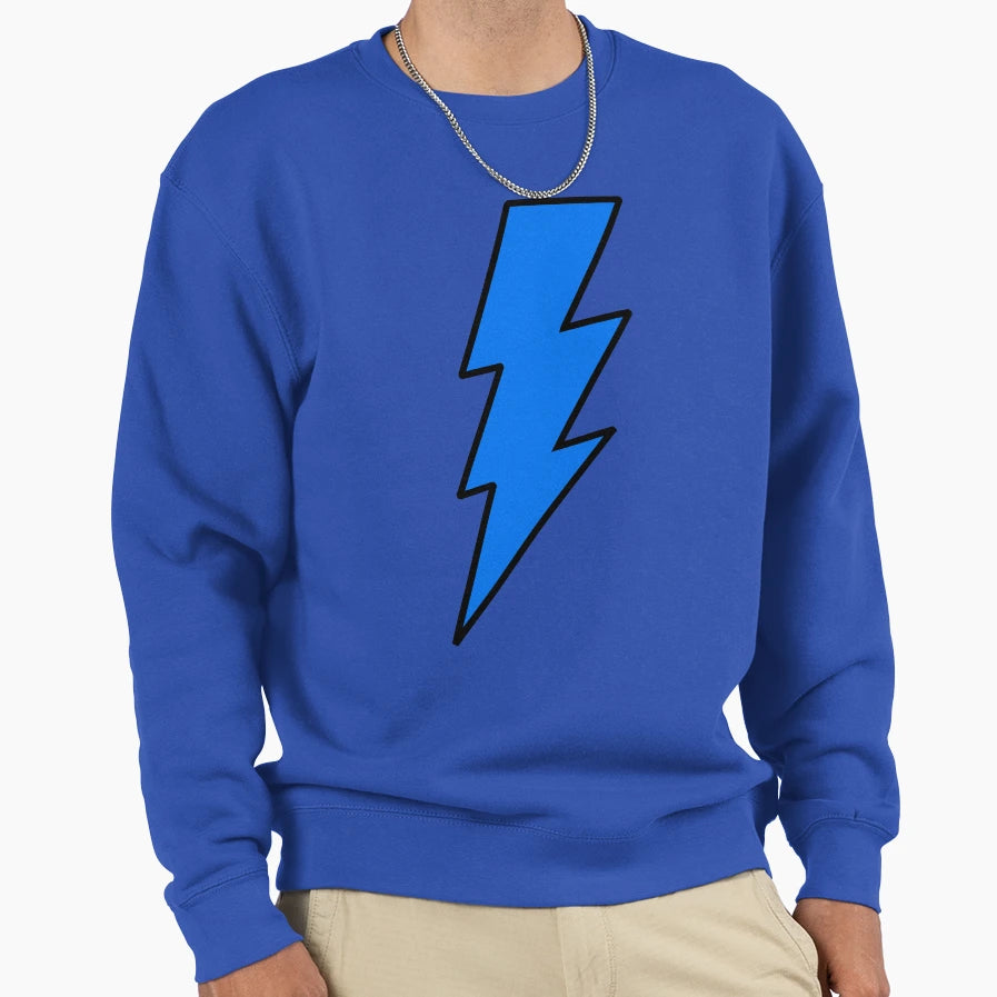 Lightning Bolt Blue Sweatshirt - Aesthetic Graphic Men Women - T-Shirt, Sweatshirt, Hoodie