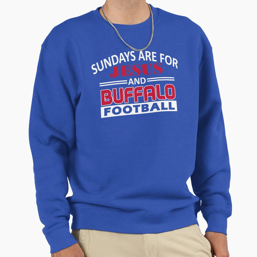 Buffalo Football Fan Sundays Sweatshirt - Custom Art Print for Adults - T-Shirt, Sweatshirt, Hoodie