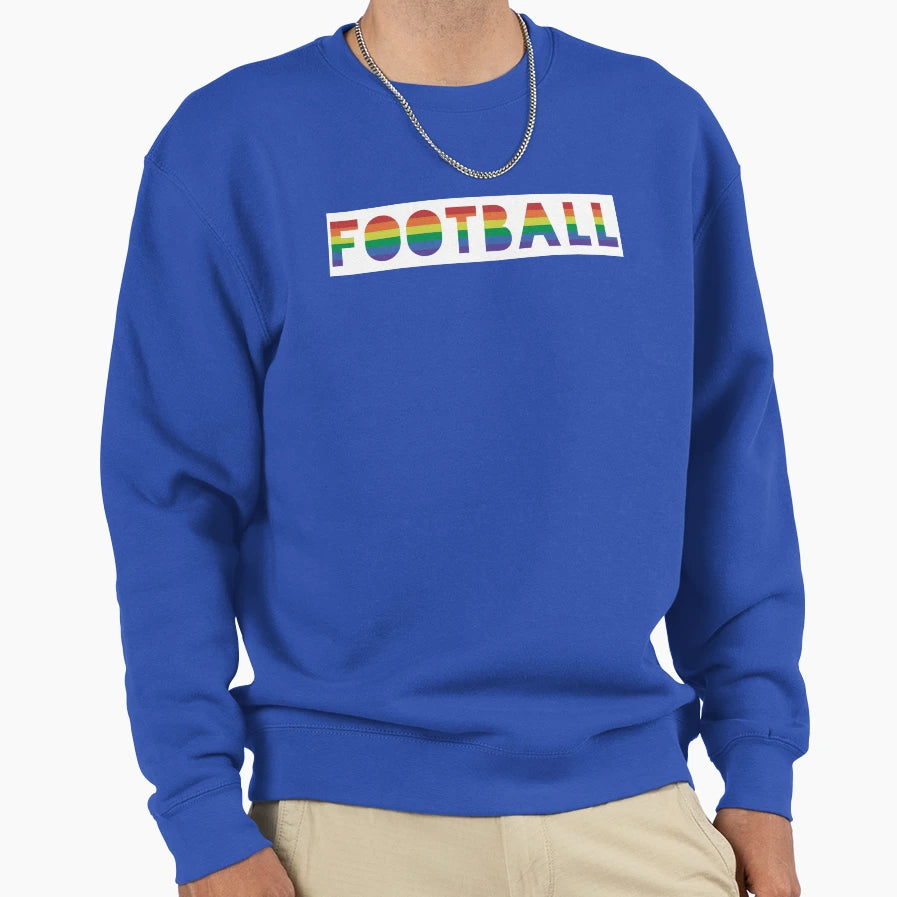 Football Gay Pride Rainbow Lgbtqia Sweatshirt - Minimalist Print Men Women - T-Shirt, Sweatshirt, Hoodie