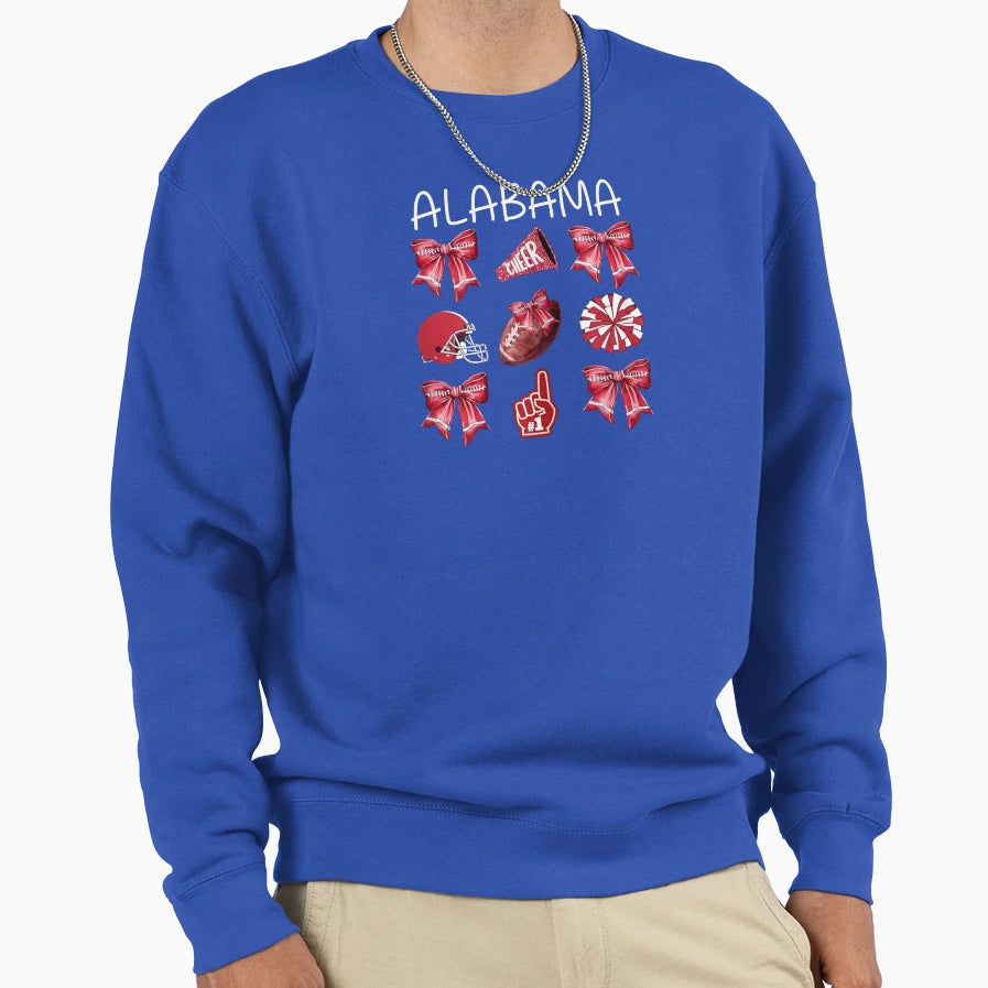 Alabama Cheerleader Pride Sweatshirt - Streetwear Style for Adults - T-Shirt, Sweatshirt, Hoodie