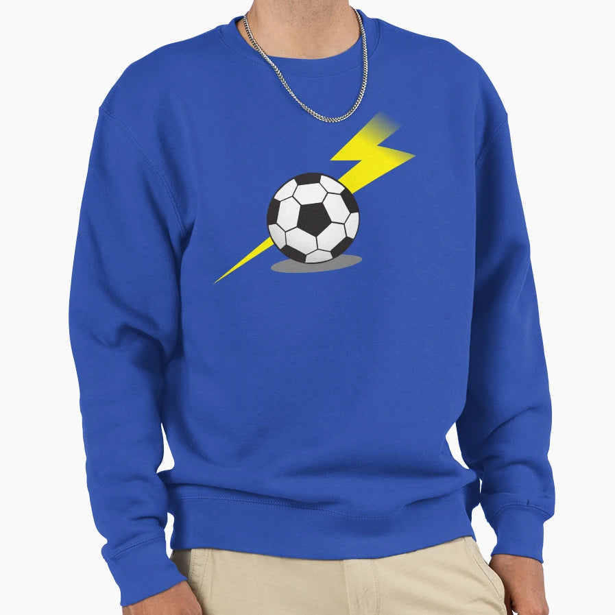Football Soccer Ball Lightning Bolt Sweatshirt - Minimalist Print Men Women - T-Shirt, Sweatshirt, Hoodie