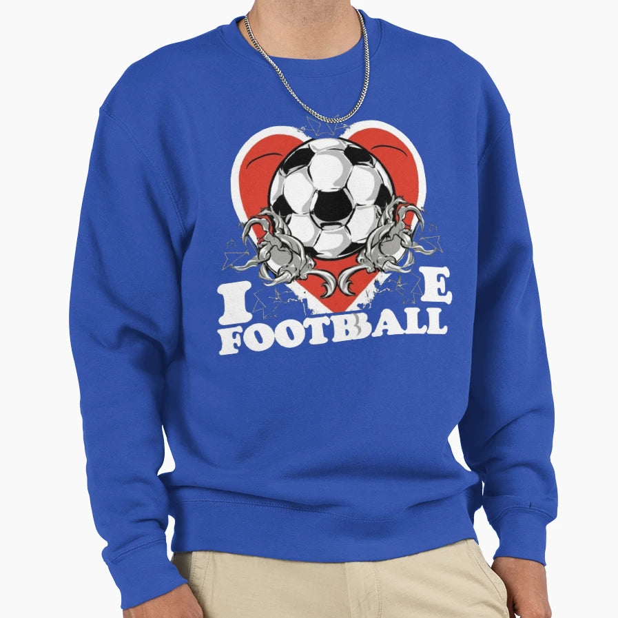 I Love Football Sweatshirt - Graphic Print Unisex - T-Shirt, Sweatshirt, Hoodie