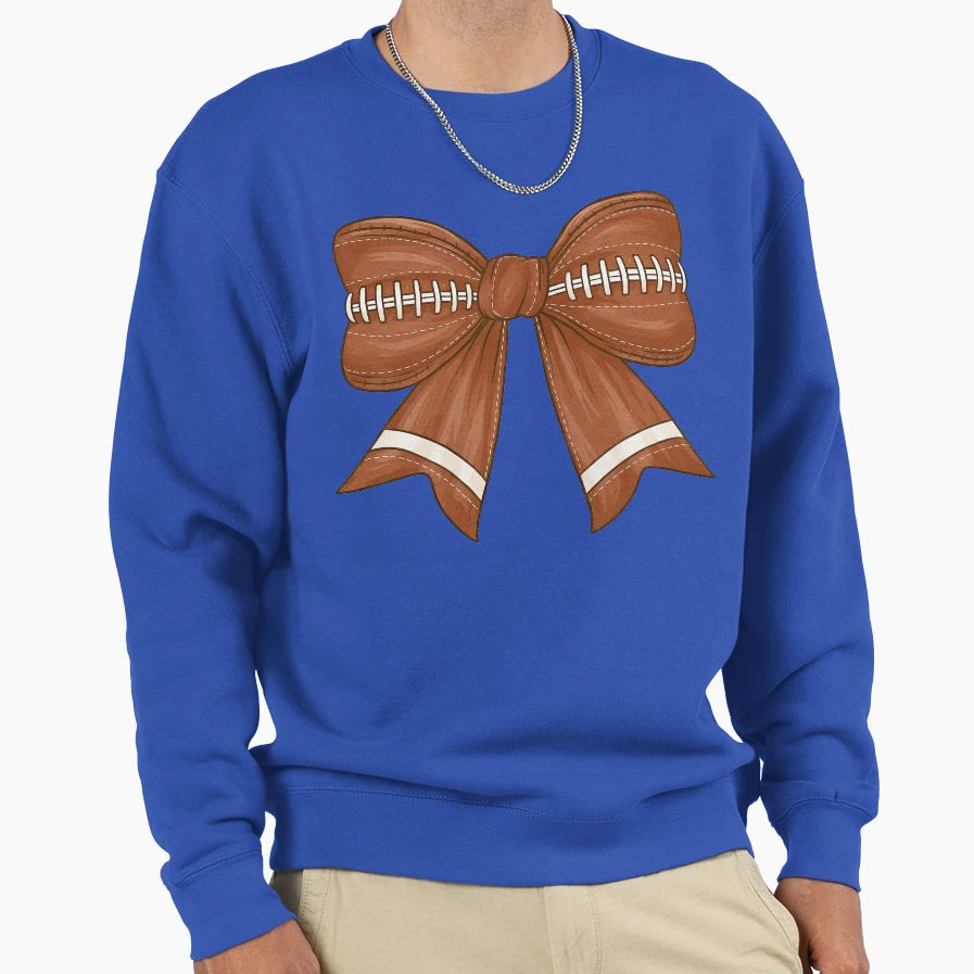 Football Bow Illustration Sweatshirt - Casual Everyday Wear for Adults - T-Shirt, Sweatshirt, Hoodie