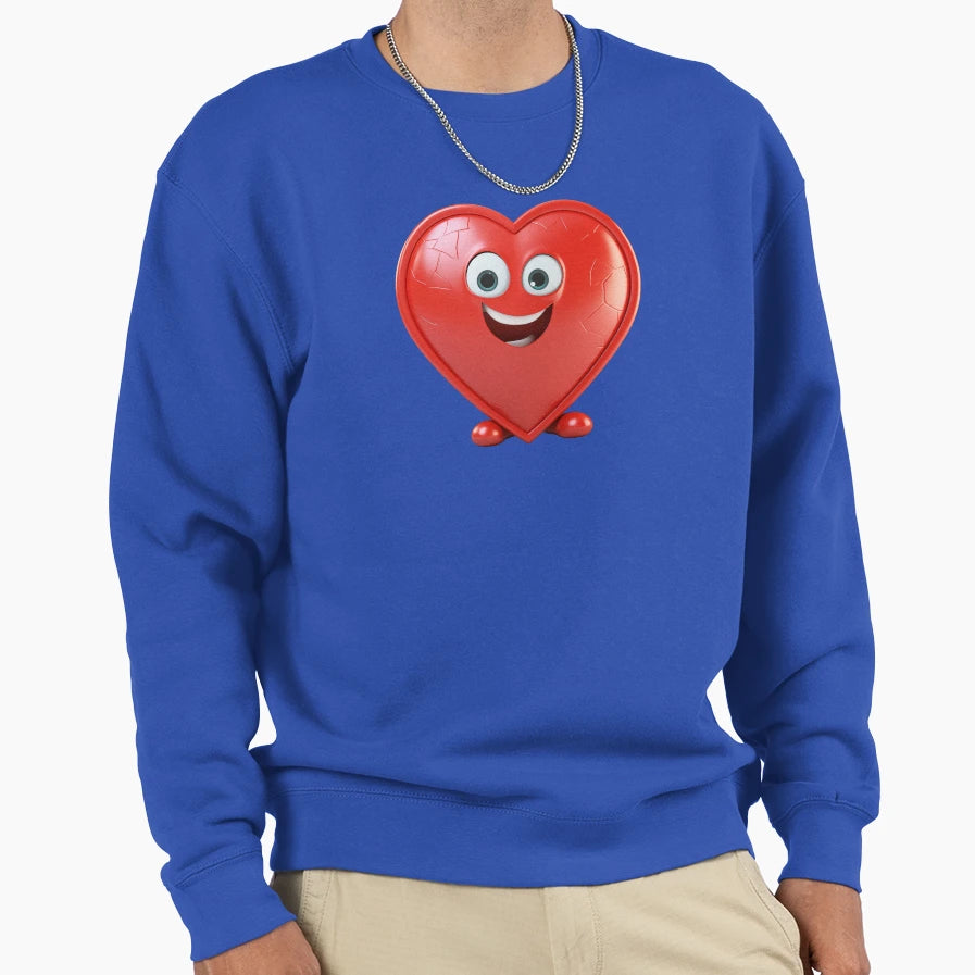 Glossy Heart Character Sweatshirt - Custom Art Print Unisex - T-Shirt, Sweatshirt, Hoodie