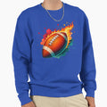 Fiery Football Illustration Paint Sweatshirt - Casual Everyday Wear Unisex - T-Shirt, Sweatshirt, Hoodie