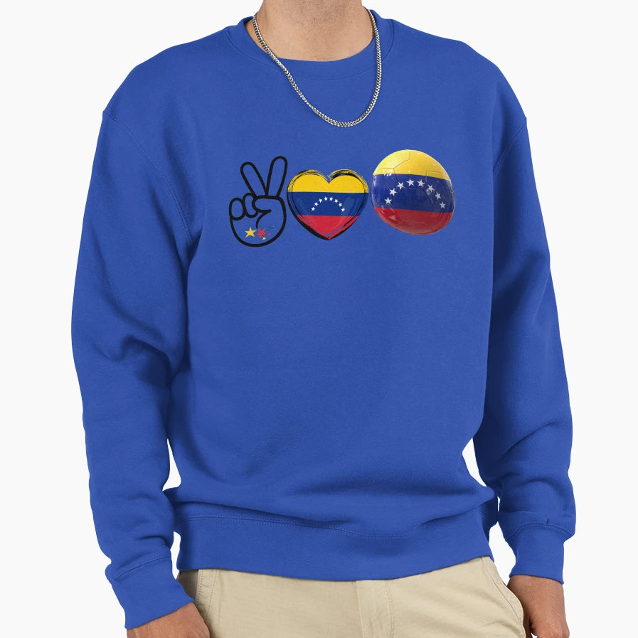 Peace Love Venezuela Soccer Sweatshirt - Trendy Graphic Men Women - T-Shirt, Sweatshirt, Hoodie