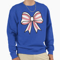 Baseball Stitch Pattern Bow Illustration Sweatshirt - Unique Graphic Unisex - T-Shirt, Sweatshirt, Hoodie