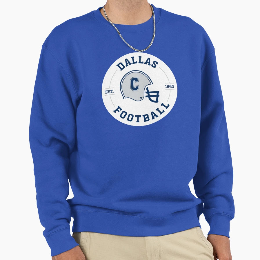 Dallas Football Badge Sweatshirt - Casual Everyday Wear Unisex - T-Shirt, Sweatshirt, Hoodie