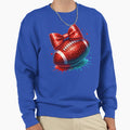 Sparkly Red Football Sequin Bow And Sweatshirt - Custom Art Print Unisex - T-Shirt, Sweatshirt, Hoodie