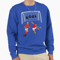 Soccer Player Kicking Ball Into Sweatshirt - Streetwear Style Men Women - T-Shirt, Sweatshirt, Hoodie