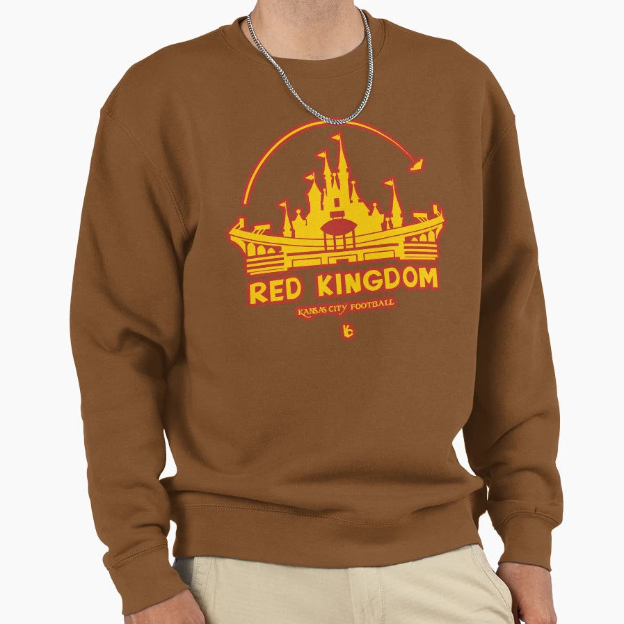 Kc Football Red Kingdom Sweatshirt - Minimalist Print for Adults - T-Shirt, Sweatshirt, Hoodie