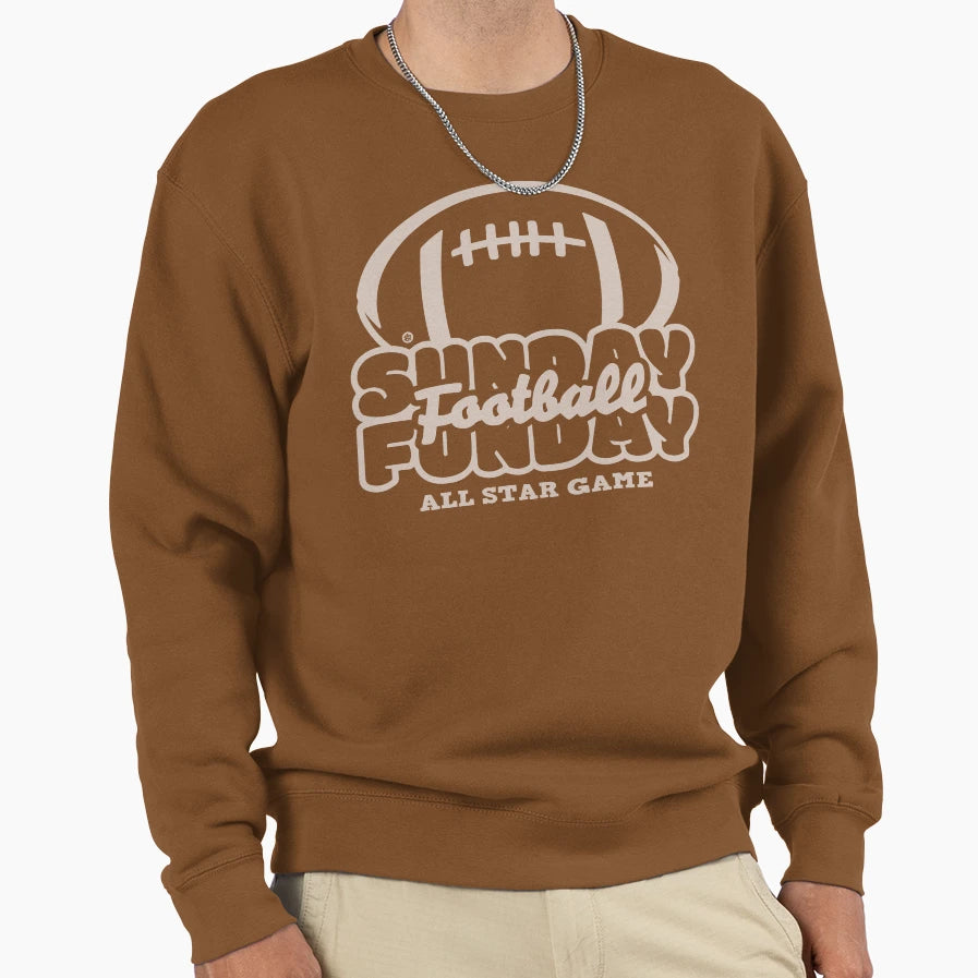 Sunday Funday Football Sweatshirt - Aesthetic Graphic Men Women - T-Shirt, Sweatshirt, Hoodie