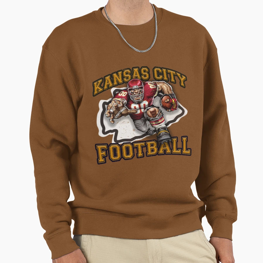 Kansas City Football Sweatshirt - Aesthetic Graphic for Adults - T-Shirt, Sweatshirt, Hoodie