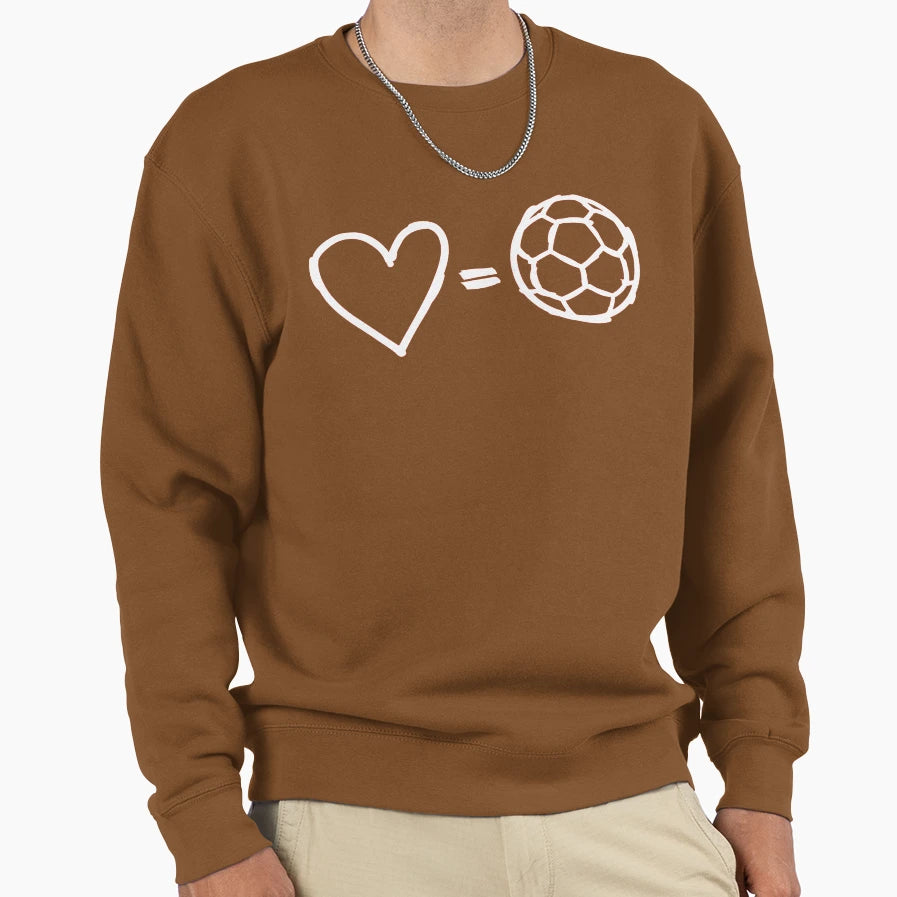 Love Equals Football Sweatshirt - Minimalist Print Men Women - T-Shirt, Sweatshirt, Hoodie