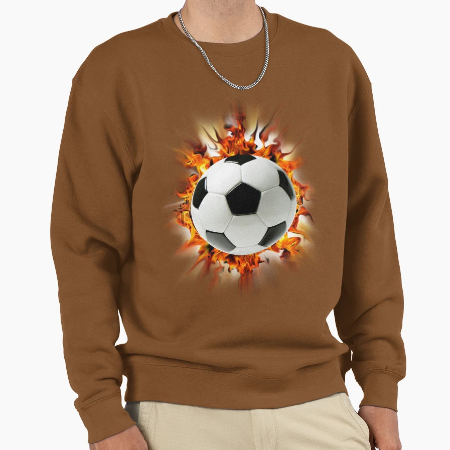 Flaming Soccer Ball T-Shirt - Graphic Print Men Women - T-Shirt, Sweatshirt, Hoodie