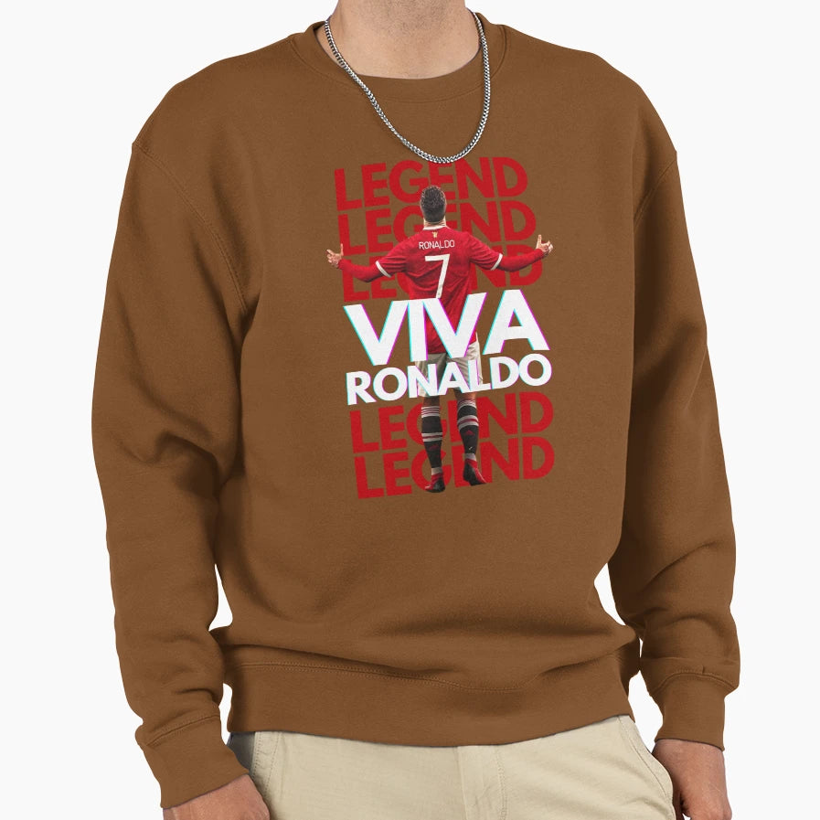 Viva Ronaldo Legend Red White Sweatshirt - Custom Art Print Men Women - T-Shirt, Sweatshirt, Hoodie
