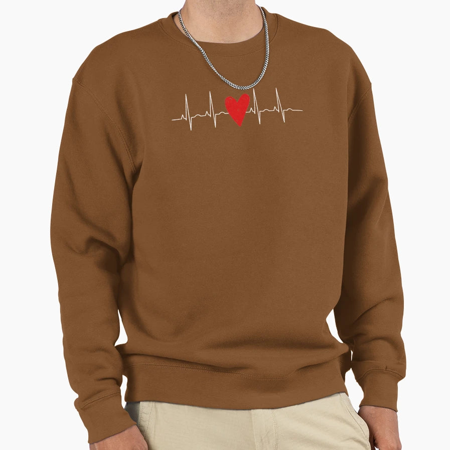 Love Heartbeat Sweatshirt - Casual Everyday Wear for Adults - T-Shirt, Sweatshirt, Hoodie