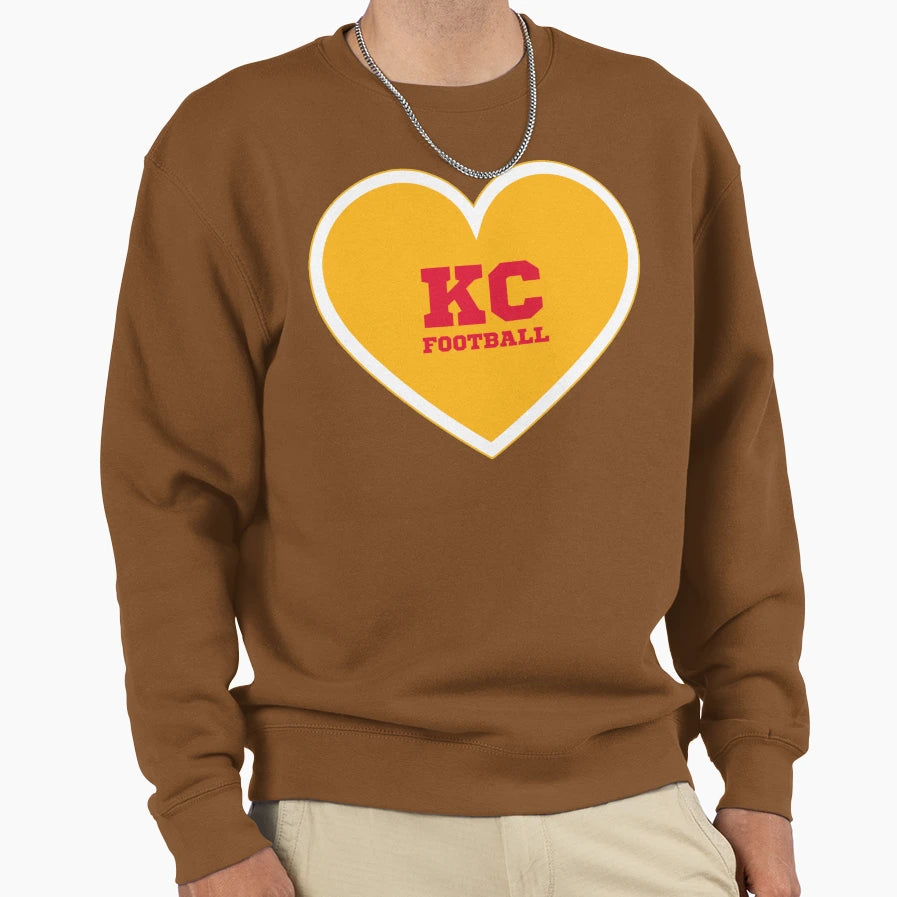 I Love Kansas City Heart Kc Football Sweatshirt - Unique Graphic for Adults - T-Shirt, Sweatshirt, Hoodie