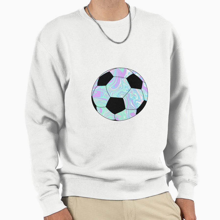 Blue Purple Soccer Ball Sweatshirt - Graphic Print Unisex - T-Shirt, Sweatshirt, Hoodie