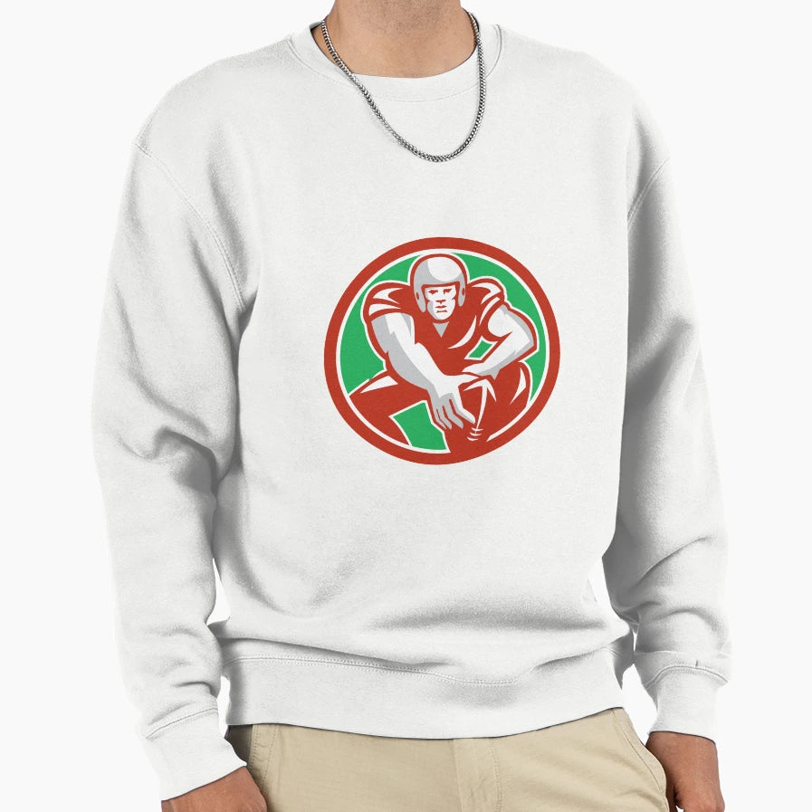 Football Player Snap Circle Sweatshirt - Streetwear Style Men Women - T-Shirt, Sweatshirt, Hoodie
