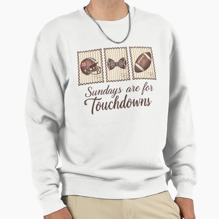 Sundays Are Touchdowns Funny Football T-Shirt - Minimalist Print Men Women - T-Shirt, Sweatshirt, Hoodie
