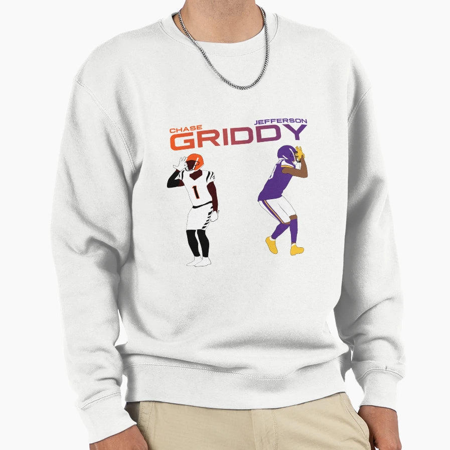 Griddy Duo Jammer Chase And JJ Sweatshirt - Custom Art Print for Adults - T-Shirt, Sweatshirt, Hoodie