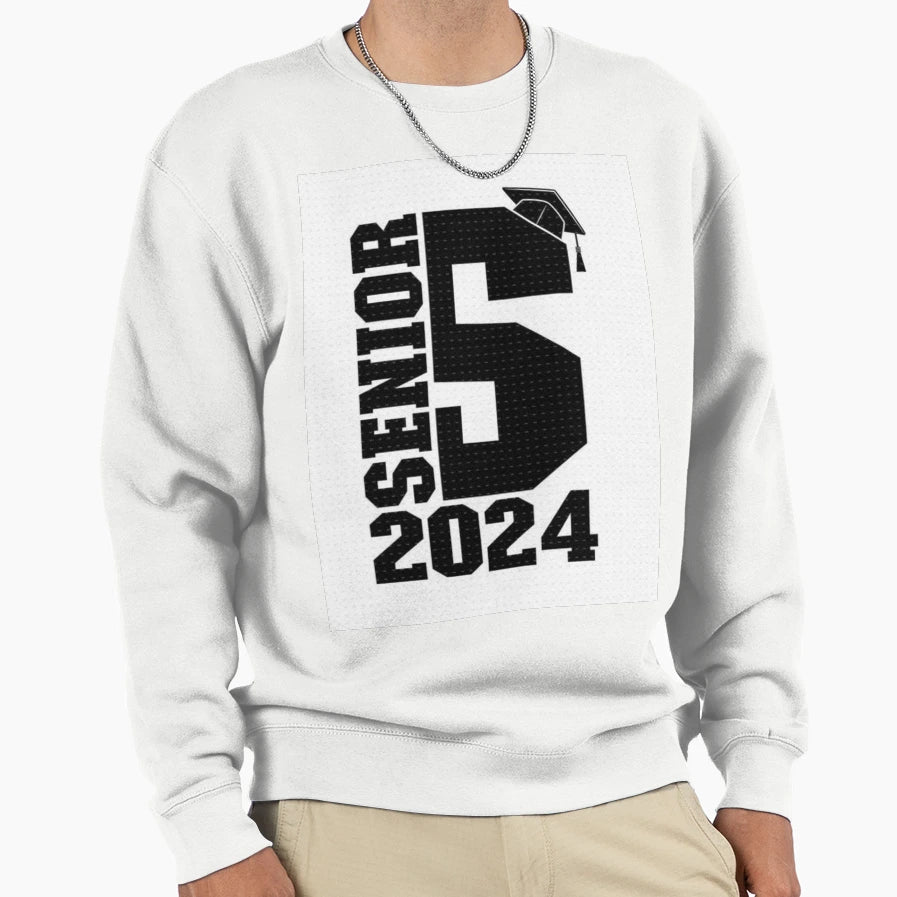Seniors 2024 Sweatshirt - Aesthetic Graphic for Adults - T-Shirt, Sweatshirt, Hoodie