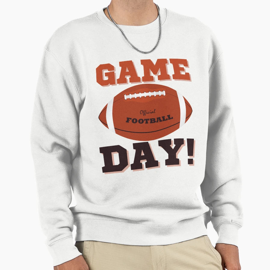 Game Day Football Season Funny Sweatshirt - Minimalist Print Men Women - T-Shirt, Sweatshirt, Hoodie